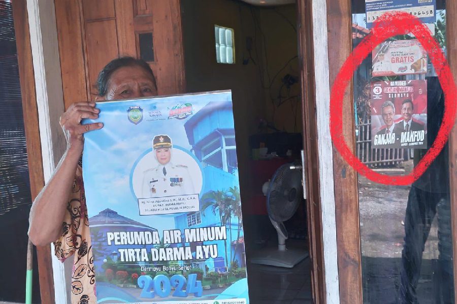 Manager PDAM di Indramayu Diduga Bagikan Stiker Capres-Cawapres