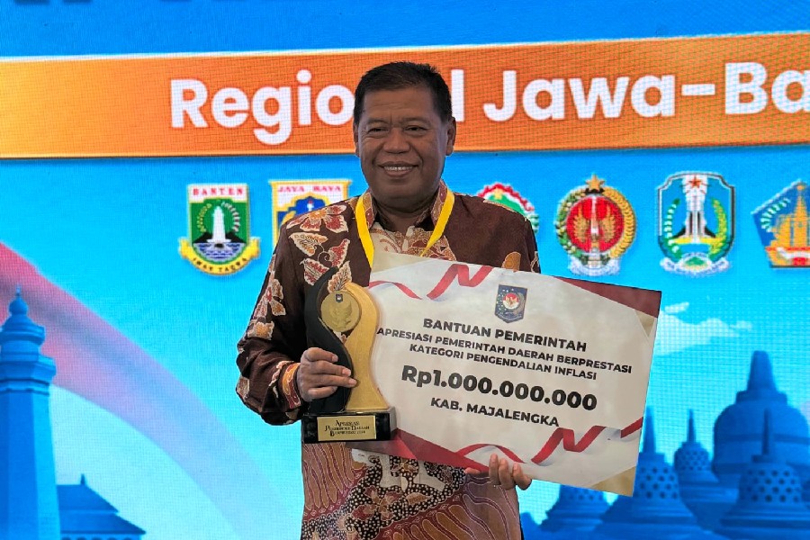 Pemkab Majalengka Raih Penghargaan Terbaik Kendalikan Inflasi di Jawa-Bali